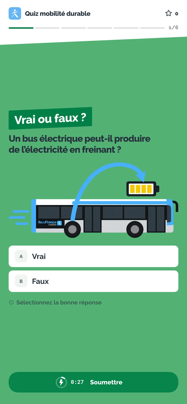 A true-or-false on the electric bus