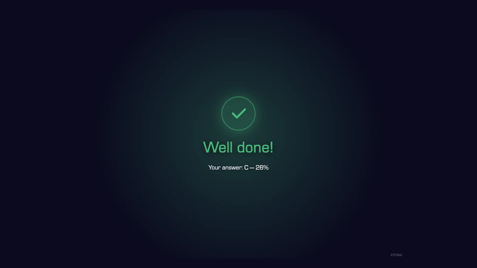 A right answer on the tablet